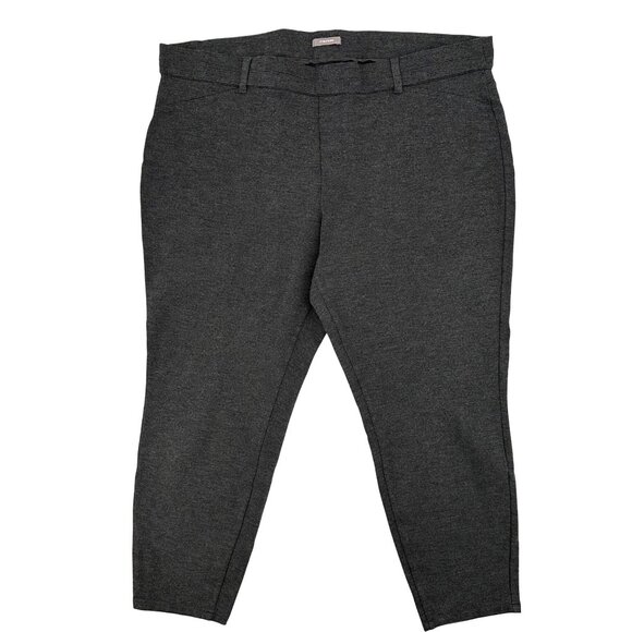 Maurices Womens High Rise Gray Rayon Nylon Knit Pull On Cropped Pants 2X - Picture 1 of 7